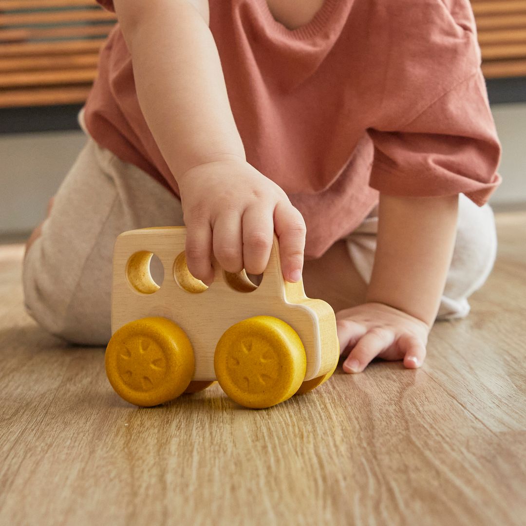 PlanToys Timber Trail Wooden Baby Bus