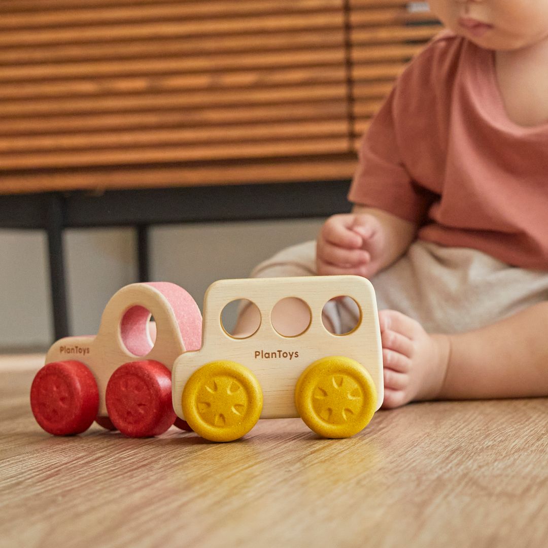 PlanToys Timber Trail Wooden Baby Bus