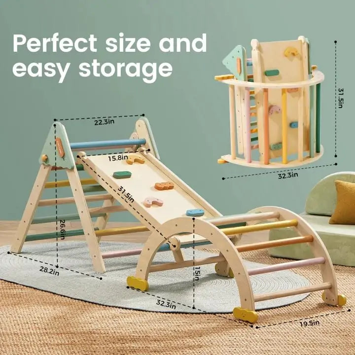 Tiny Land® 7-in-1 Morandi Pikler Triangle Set - The Baby Penguin