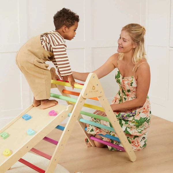 Tiny Land® 7-in-1 Rainbow Climbing Set | climbing set | The Baby Penguin