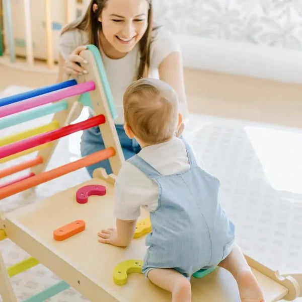 Tiny Land® 7-in-1 Rainbow Pikler Triangle Set - The Baby Penguin