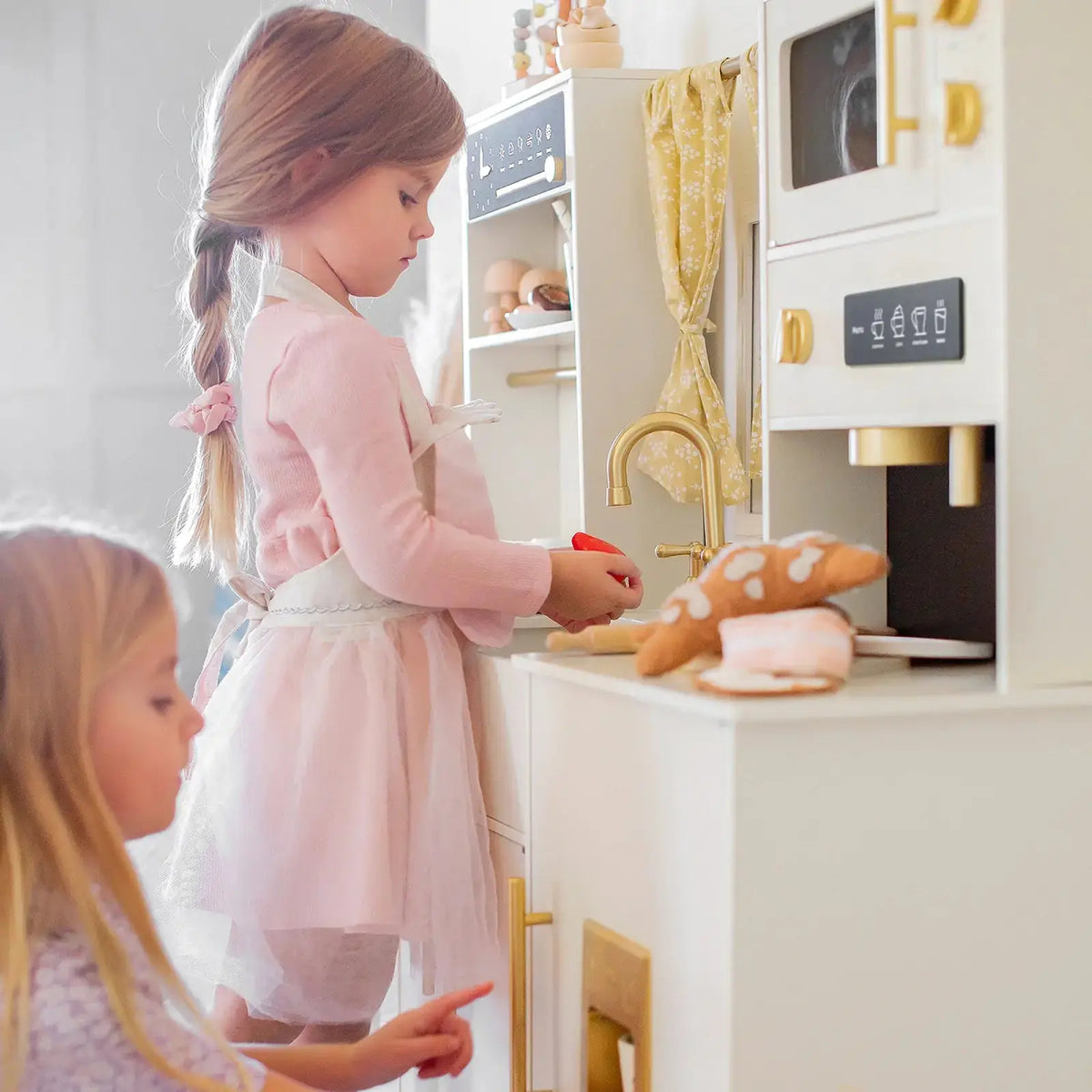 Tiny Land® Iconic Wooden Play Kitchen – Cream Pretend Cooking Set for Kids | Toy | The Baby Penguin