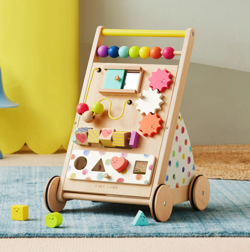 Tiny Land® Premium Natural Wooden Activity Walker | baby walker | The Baby Penguin