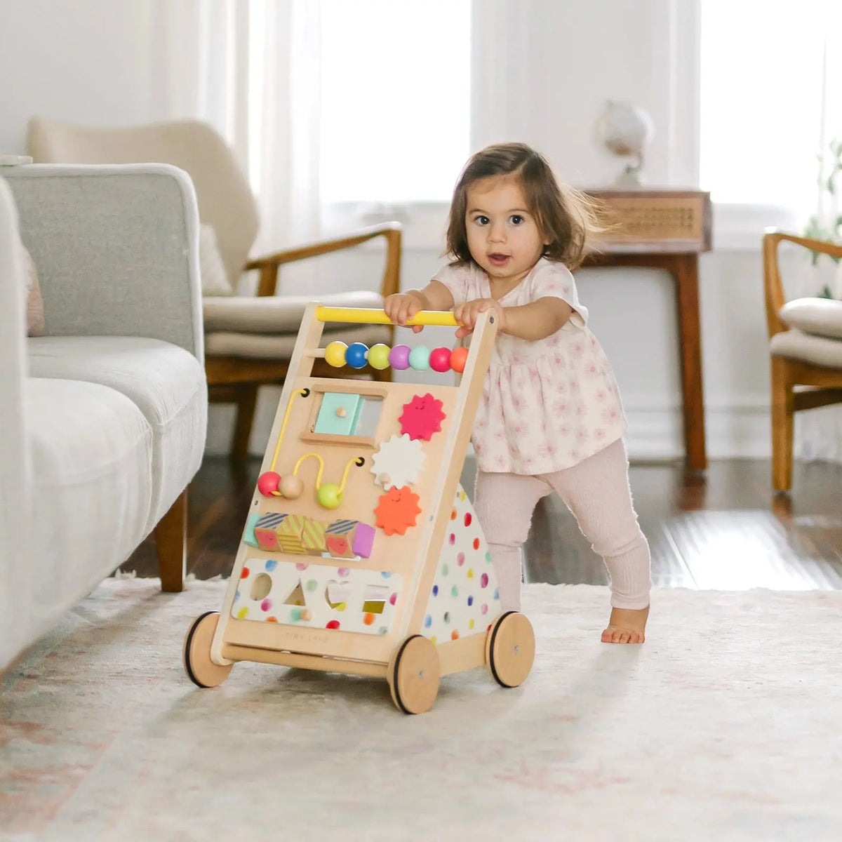 Tiny Land® Premium Natural Wooden Activity Walker | baby walker | The Baby Penguin
