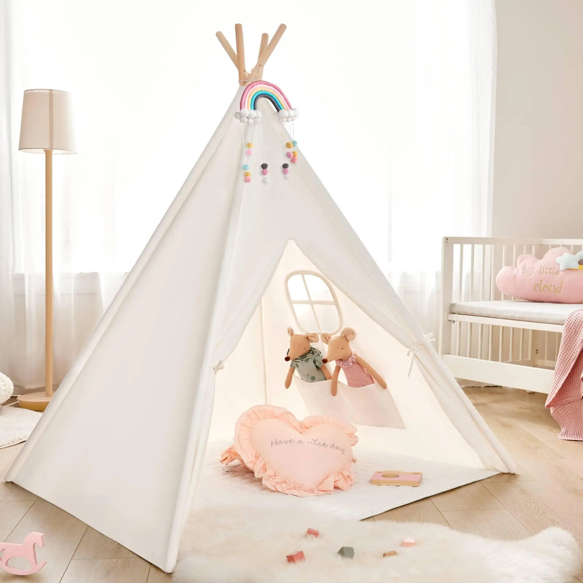 Tiny Land® Teepee Tent for Kids with Mat – Indoor Play Tent with Floor Mat | Tent | The Baby Penguin