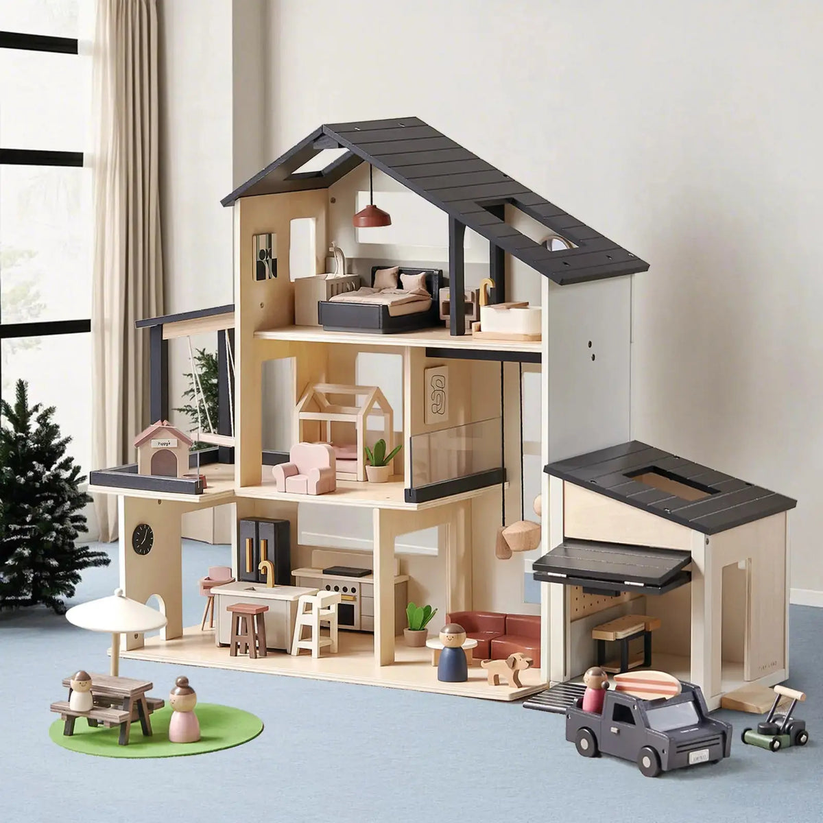 Tiny Land® Wooden Dollhouse - Garage |  | The Baby Penguin