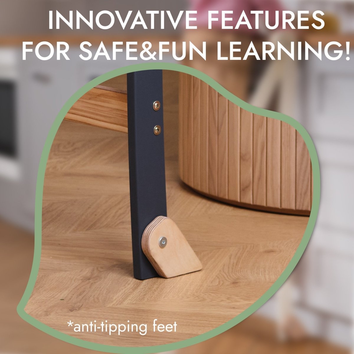 Toddler Learning Tower: Step stool for Kids - Graphite - The Baby Penguin