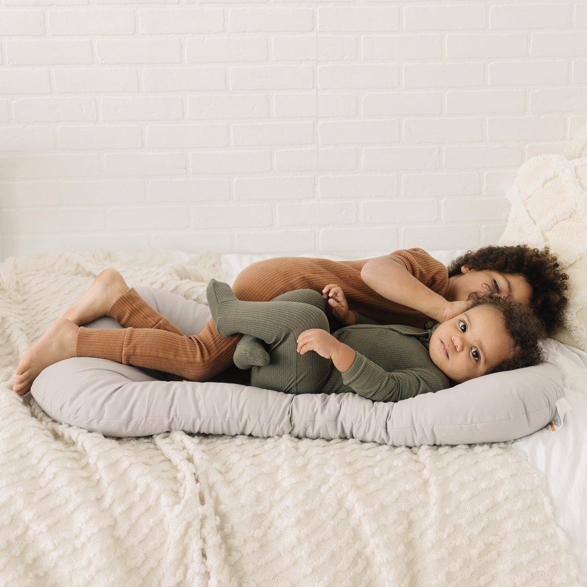 Toddler Lounger Pillow - Stone - The Baby Penguin
