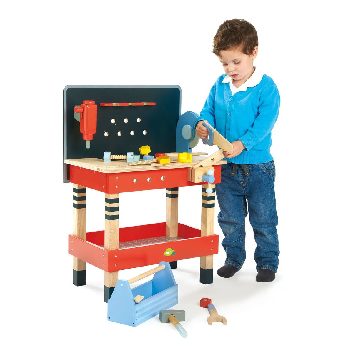 Tender Leaf Wooden Tool Bench with Toy Tools