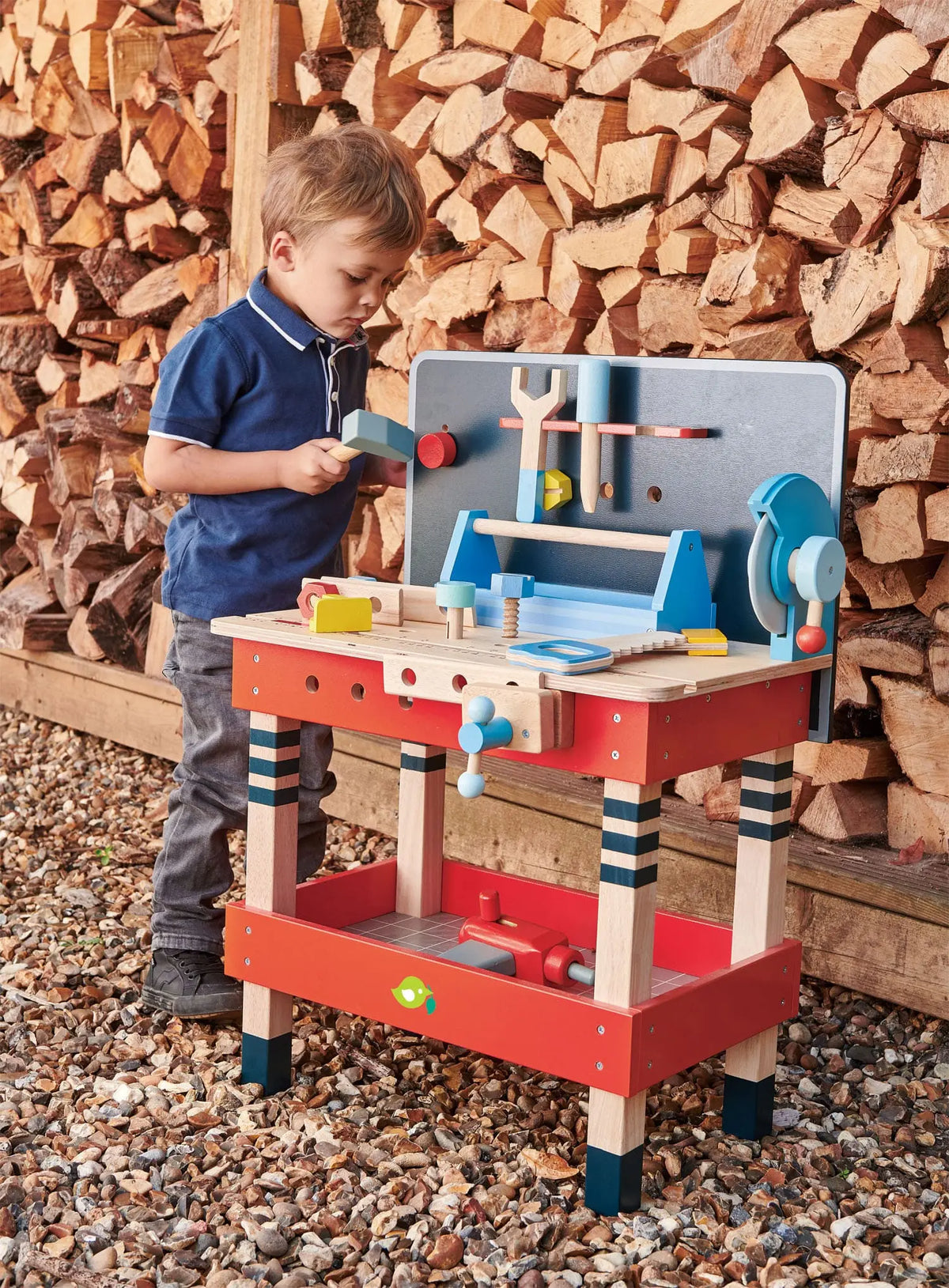 Tender Leaf Wooden Tool Bench with Toy Tools