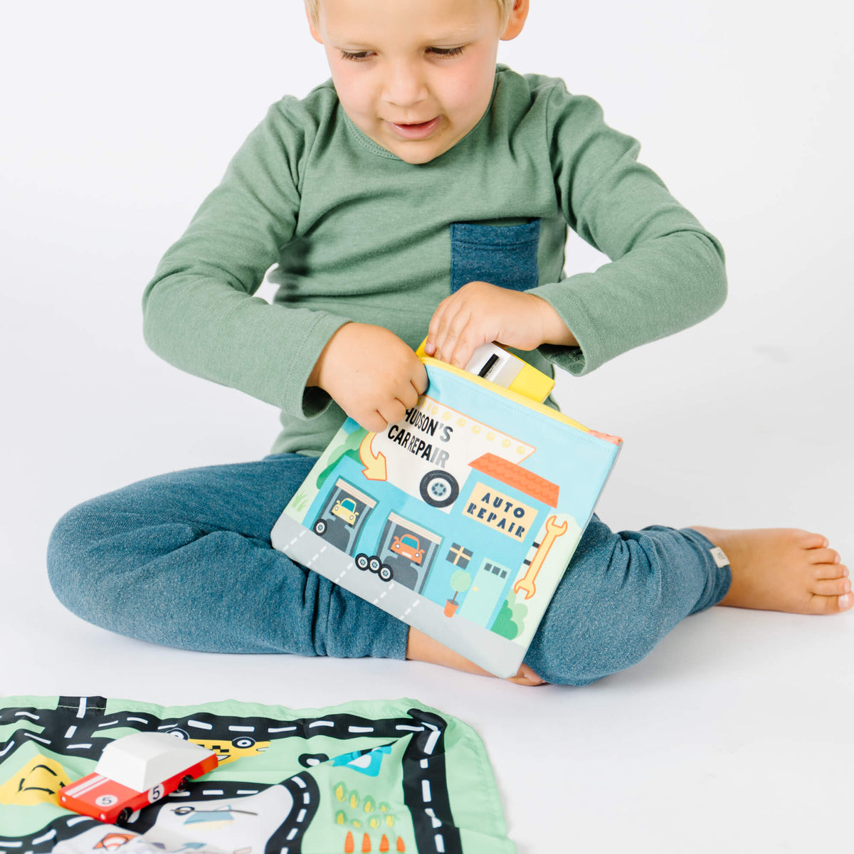 Toy Car Mat & Pouch: All-in-one Travel Entertainment! | Pretend Play | The Baby Penguin