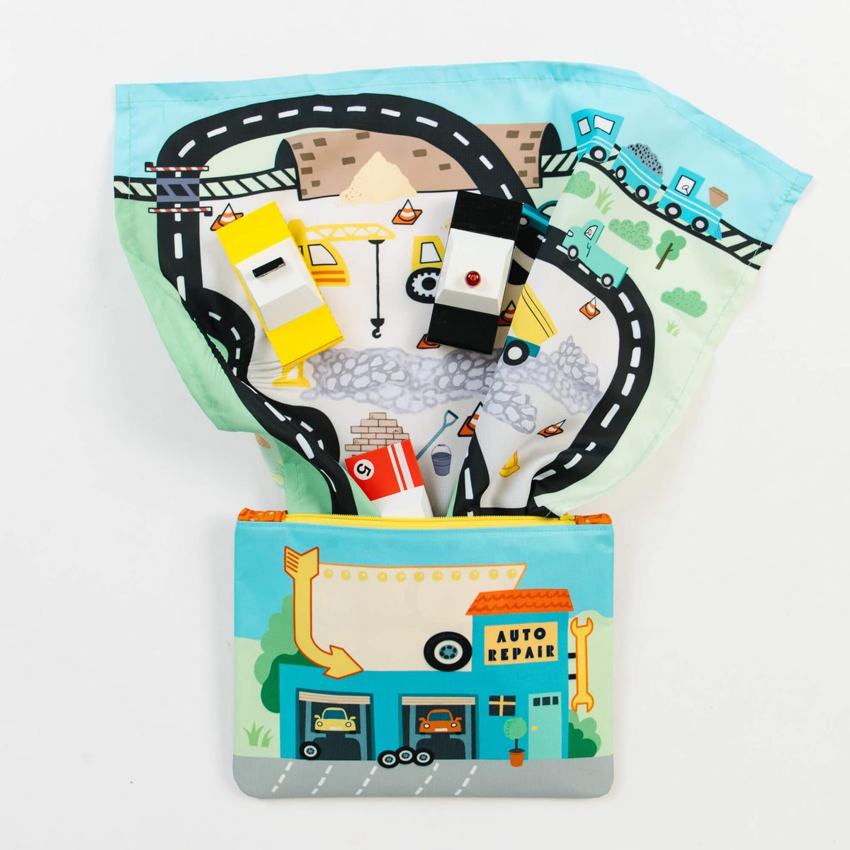 Toy Car Mat & Pouch: All-in-one Travel Entertainment! | Pretend Play | The Baby Penguin