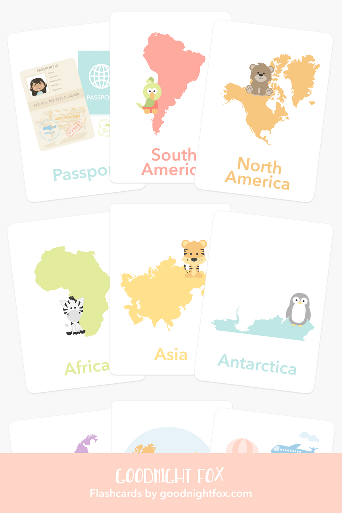 Travel & Continents Flashcards - The Baby Penguin