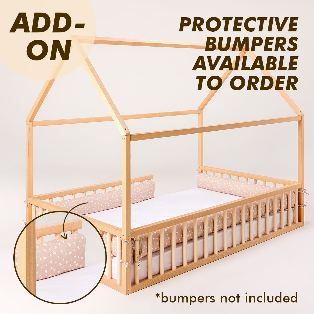 Twin Size Montessori House Bed for Kids with Fence - The Baby Penguin