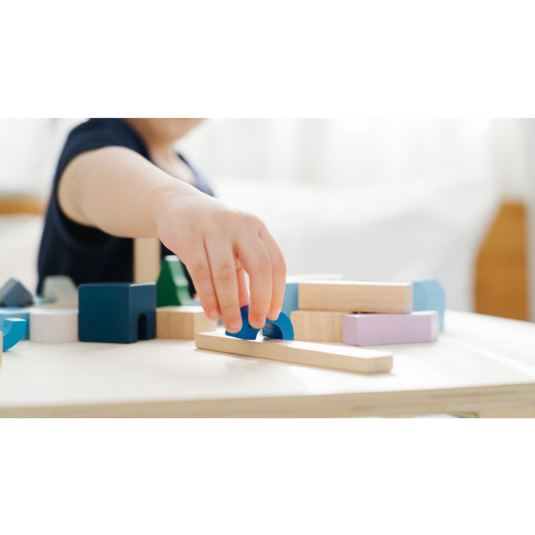 PlanToys Urban City Wooden Building Blocks, 45 Pieces