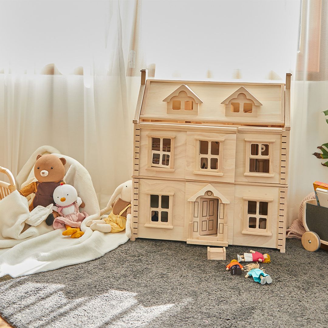 PlanToys Victorian Wooden Dollhouse, 3 Floors