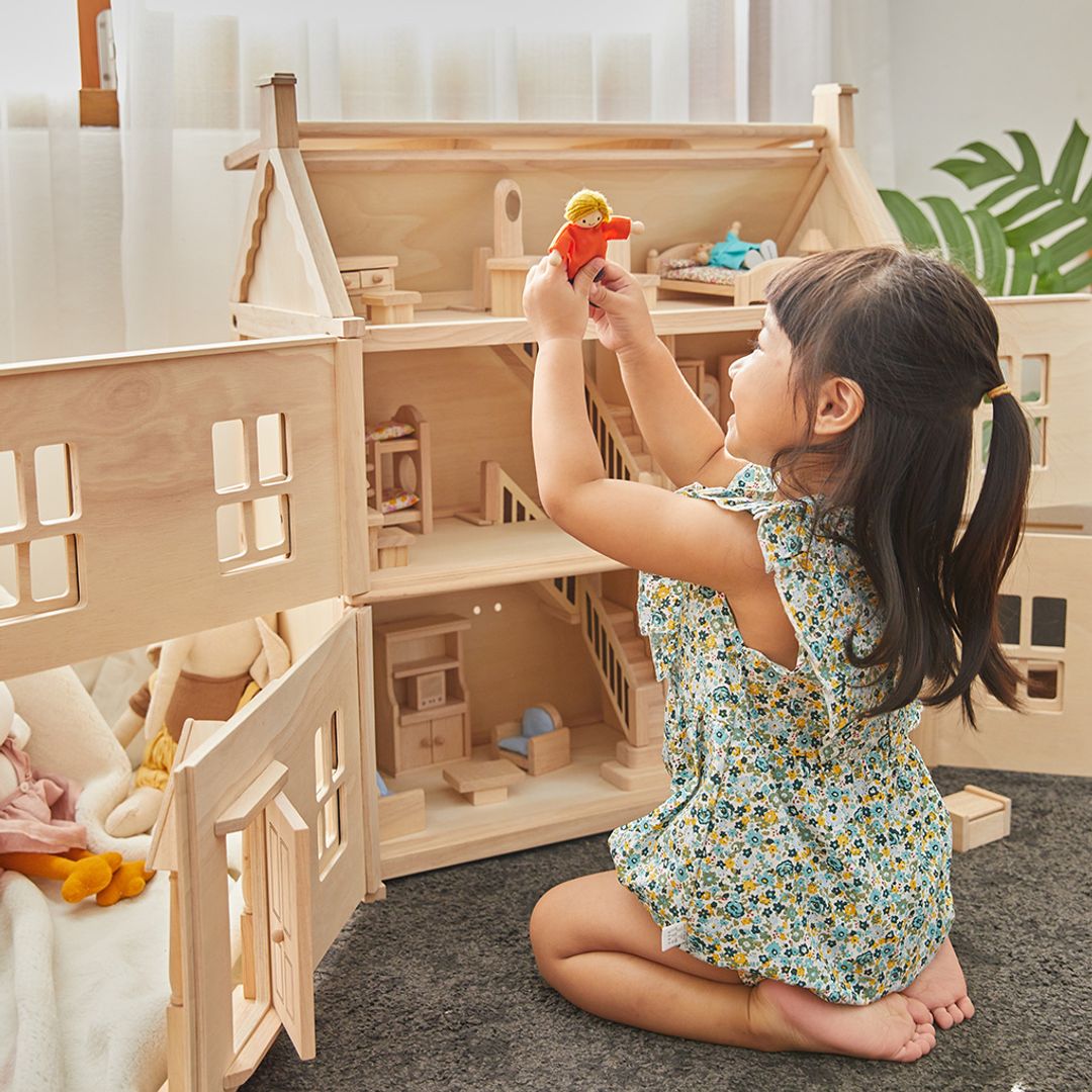 PlanToys Victorian Wooden Dollhouse, 3 Floors