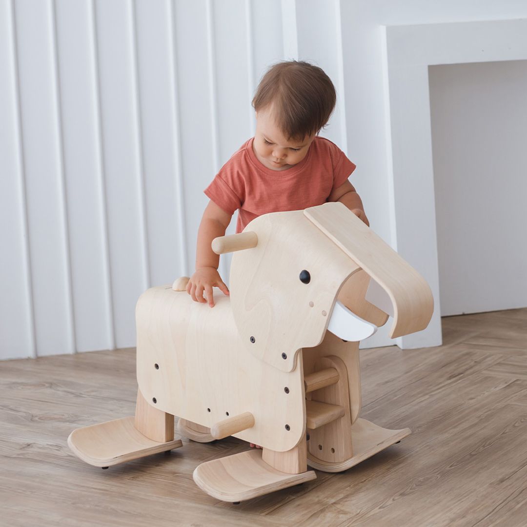 PlanToys Walking Elephant Wooden Ride-On
