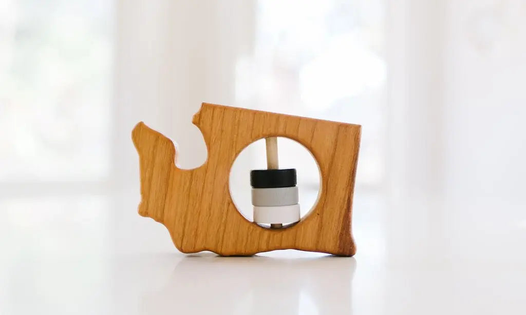 Washington State Wooden Baby Rattle™ | Made in the USA | Rattles | The Baby Penguin