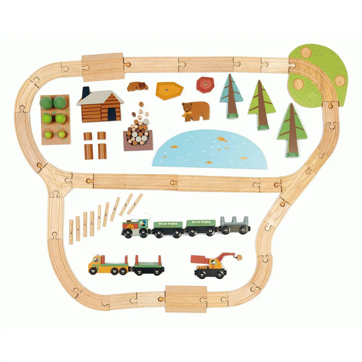 Tender Leaf Wild Pines Wooden Train Set