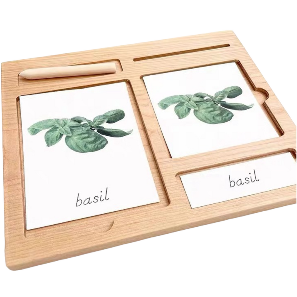 3-Part Wooden Sand & Activity Tray with Pen – product image 3