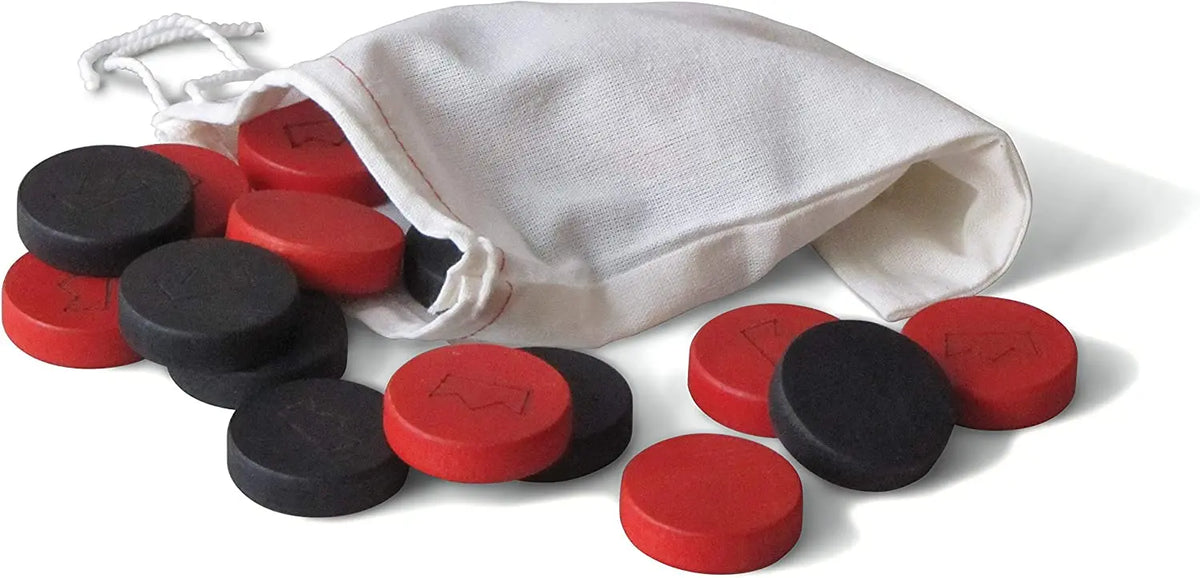 Wooden Checkers Pieces Set | Made in USA | Games Maple Landmark
