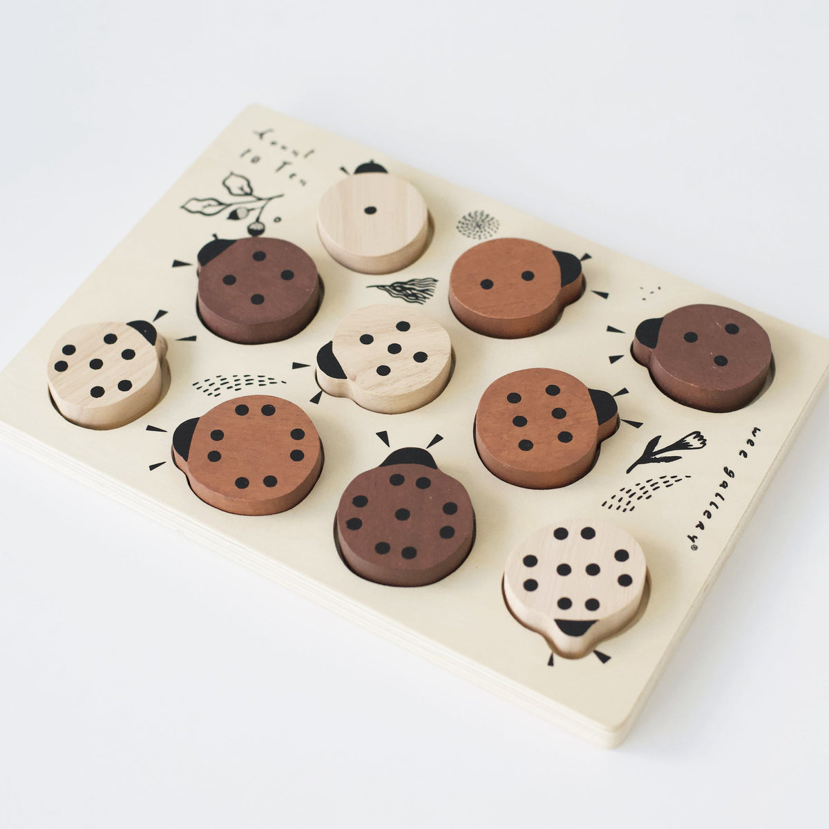 Wooden Tray Puzzle - Count to 10 Ladybugs - The Baby Penguin