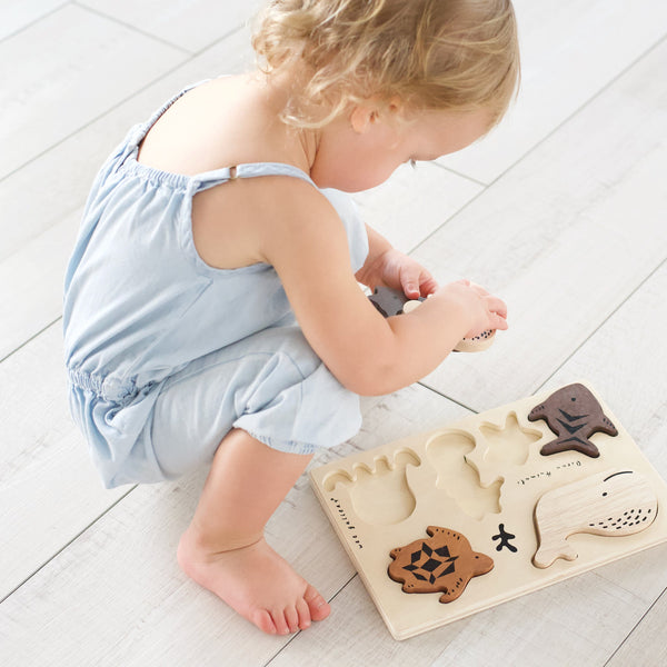 Wooden Tray Puzzle - Ocean Animals - The Baby Penguin