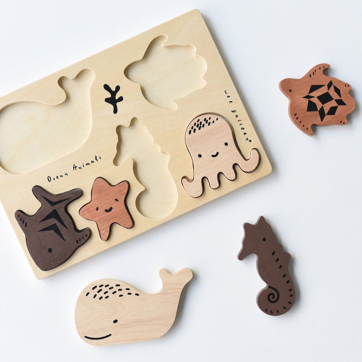 Wooden Tray Puzzle - Ocean Animals - The Baby Penguin