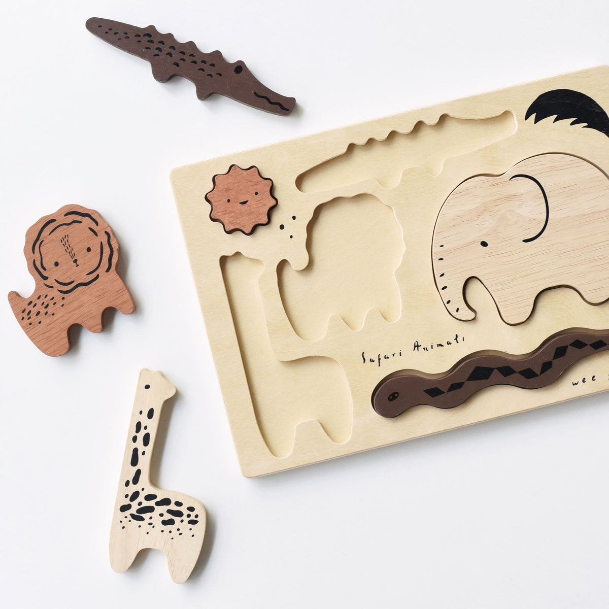 Wooden Tray Puzzle - Safari Animals - The Baby Penguin