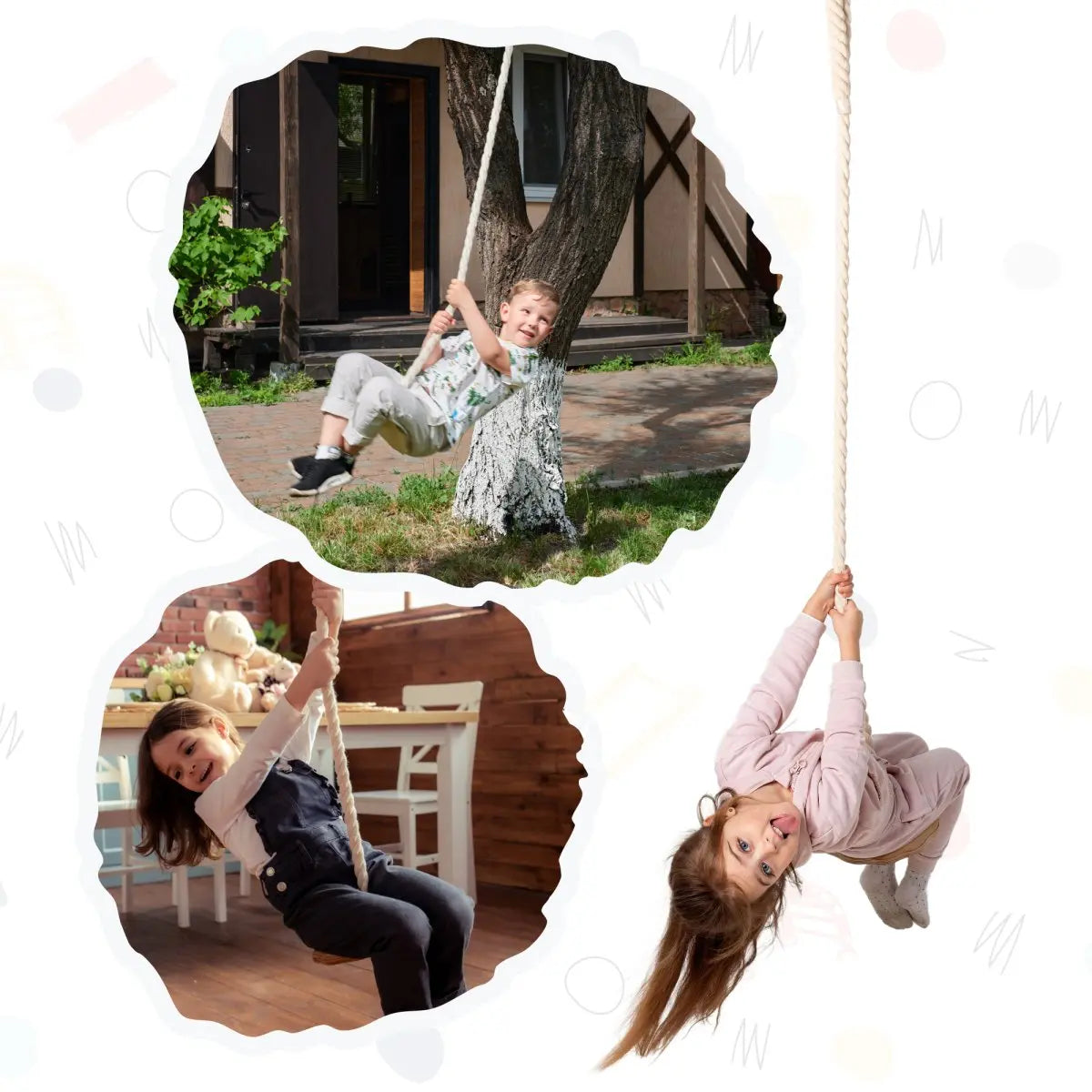 Wooden rope swing for kids - The Baby Penguin