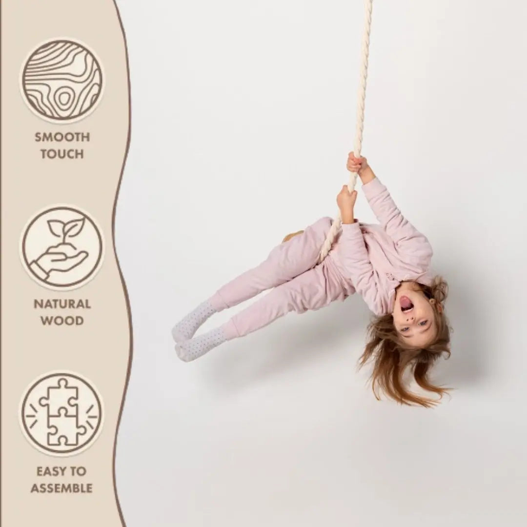 Wooden rope swing for kids - The Baby Penguin