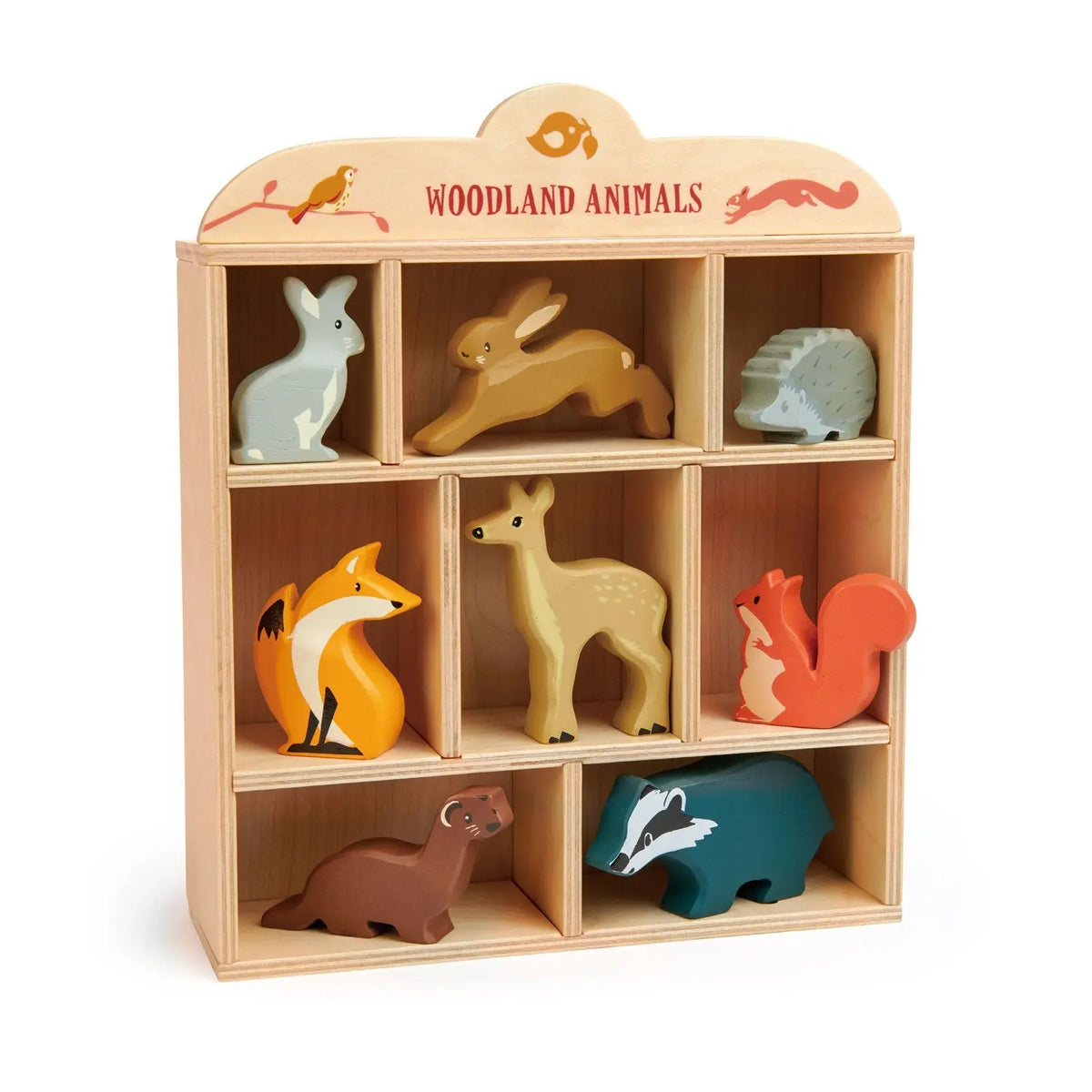 Tender Leaf Woodland Wooden Animals with Display Shelf