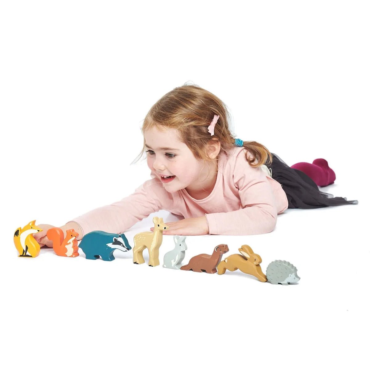 Tender Leaf Woodland Wooden Animals with Display Shelf