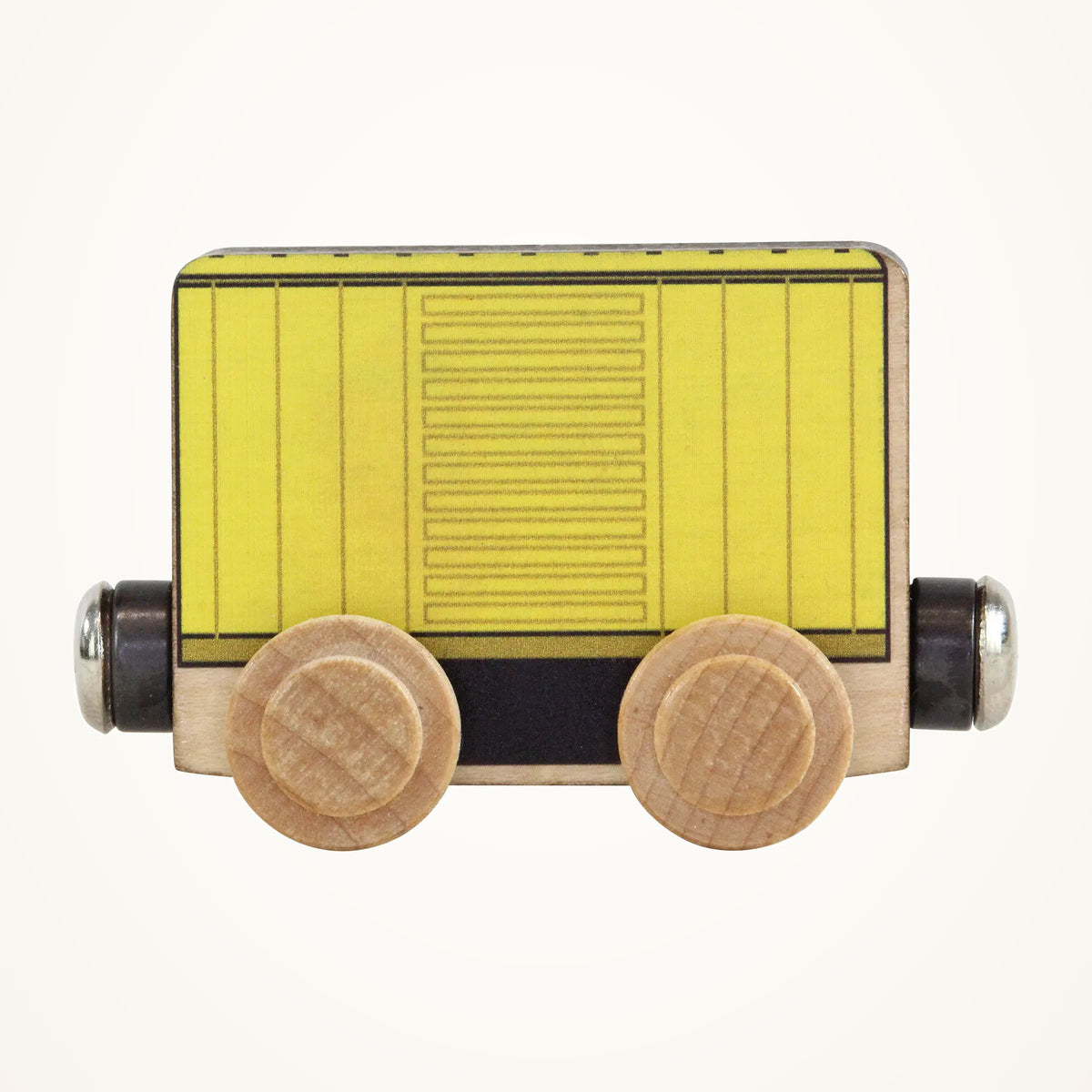 Maple Landmark NameTrains Classic Box Car photographed on a warm ivory background.