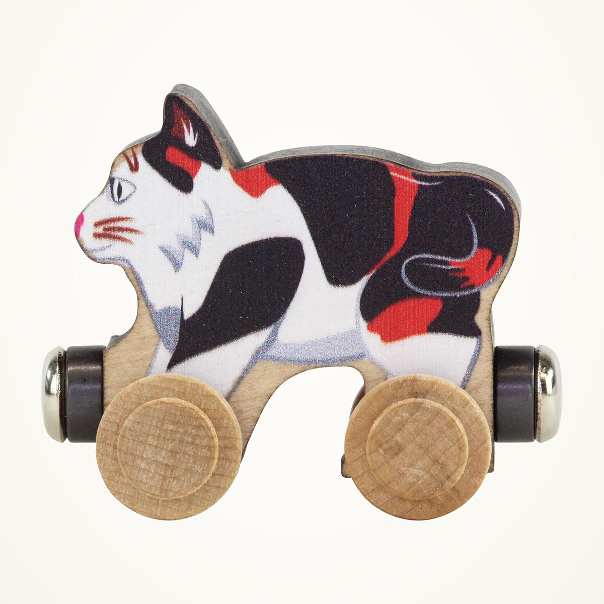Maple Landmark NameTrains Callie Cat photographed on a warm ivory background.