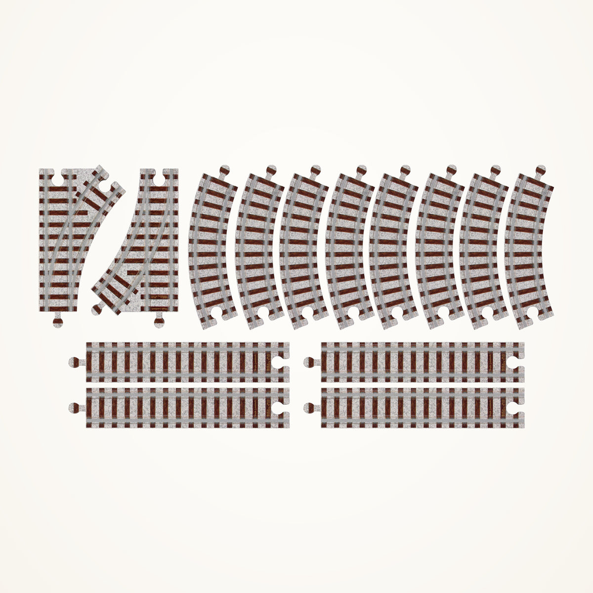 Maple Landmark NameTrains Wooden Track Expansion Pack 1, 14 Pieces on a warm ivory background