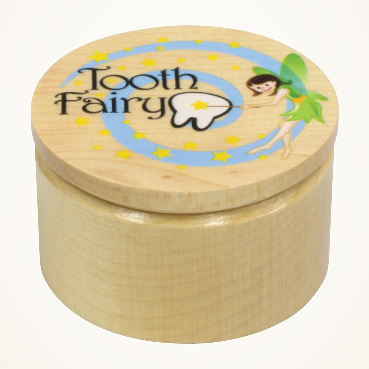 Maple Landmark Wooden Tooth Fairy Keepsake Box on a warm ivory background
