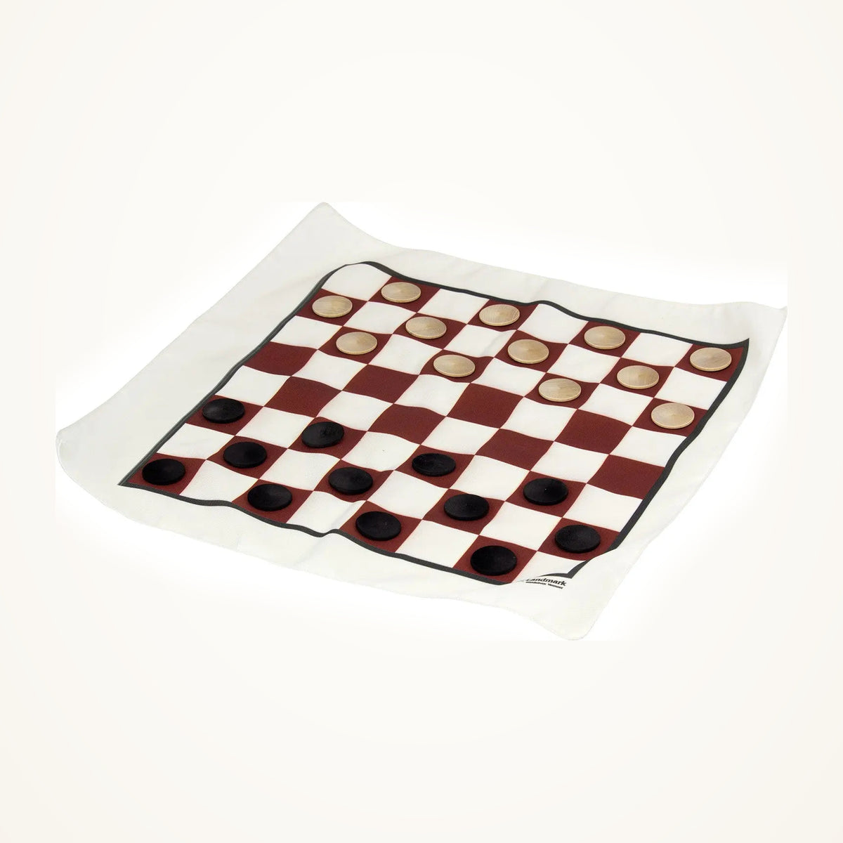 Maple Landmark Checkers photographed on a warm ivory background.