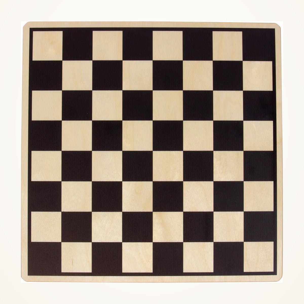 Maple Landmark Chess & Checker Board (Only) photographed on a warm ivory background.