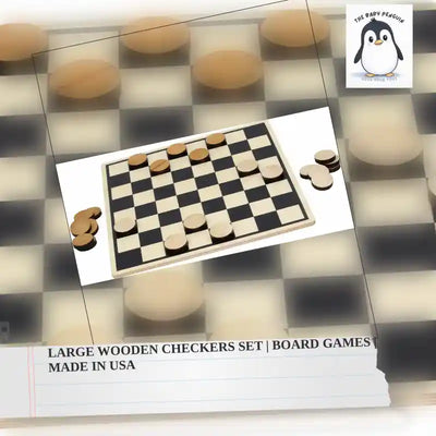 Large Wooden Checkers Set | Board Games | Made in USA by@Outfy