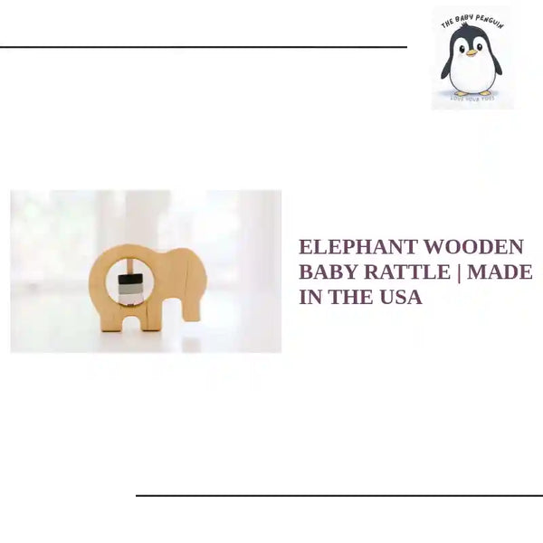 Elephant Wooden Baby Rattle | Made in the USA by@Outfy