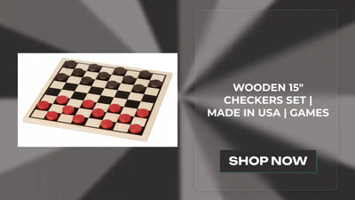 Wooden 15" Checkers Set | Made in USA | Games by@Outfy