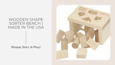 Wooden Shape Sorter Bench | Made in the USA by@Outfy