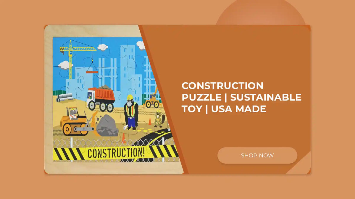 Construction Puzzle | Sustainable Toy | USA Made by@Outfy