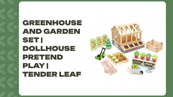 Greenhouse and Garden Set | Dollhouse Pretend Play | Tender Leaf by@Outfy