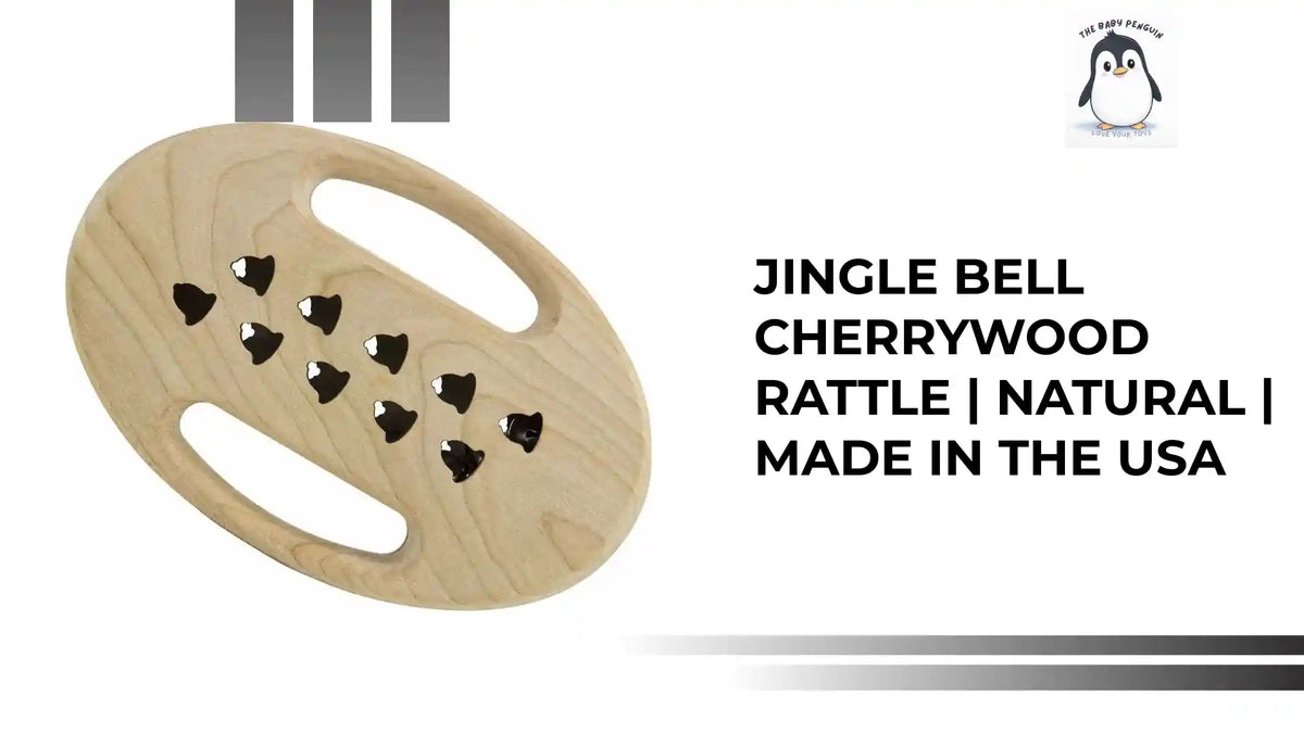 Jingle Bell Cherrywood Rattle | Natural | Made in the USA by@Outfy