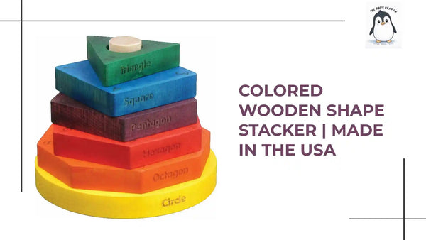Colored Wooden Shape Stacker | Made in the USA by@Outfy