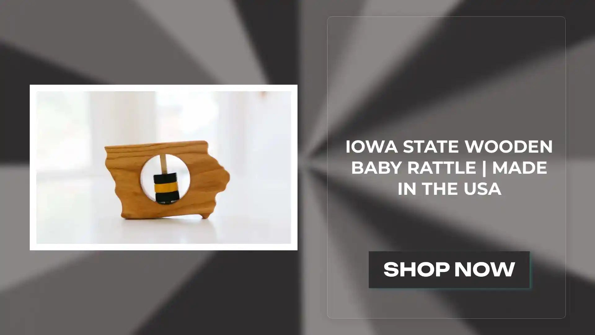 Iowa State Wooden Baby Rattle | Made in the USA by@Outfy