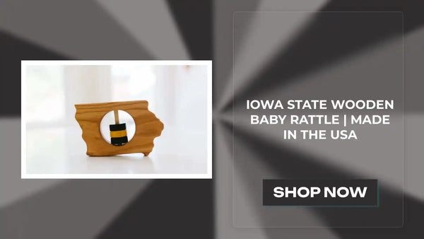 Iowa State Wooden Baby Rattle | Made in the USA by@Outfy